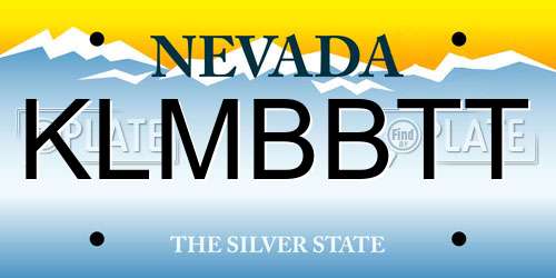 KLMBBTT Nevada License Plate