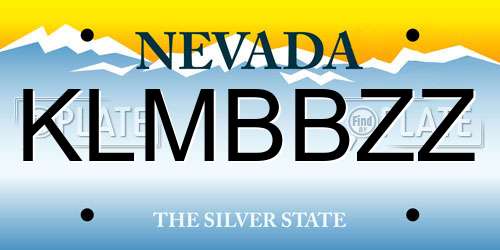 KLMBBZZ Nevada License Plate