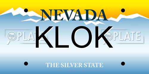 KLOK Nevada License Plate