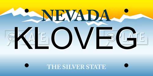 KLOVEG Nevada License Plate