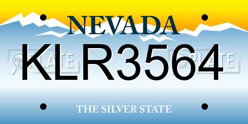 KLR3564 Nevada License Plate