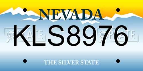 KLS8976 Nevada License Plate