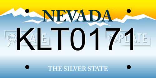 KLT0171 Nevada License Plate