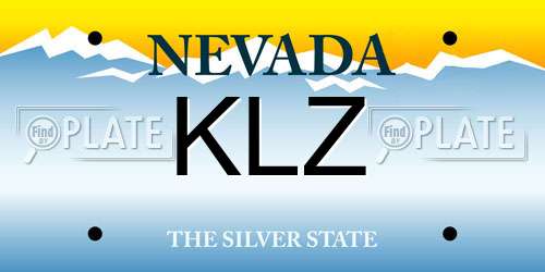 KLZ Nevada License Plate