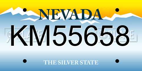 KM55658 Nevada License Plate