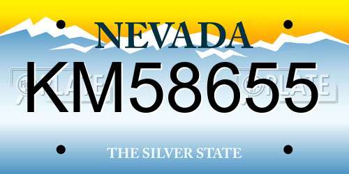 KM58655 Nevada License Plate