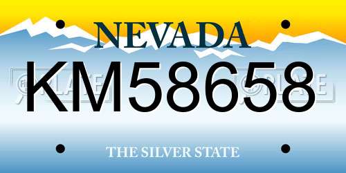 KM58658 Nevada License Plate