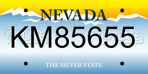 KM85655 Nevada License Plate