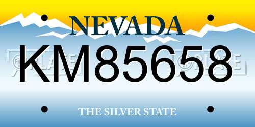 KM85658 Nevada License Plate