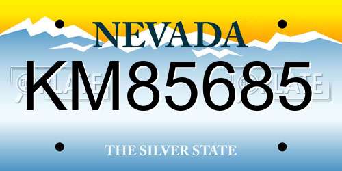 KM85685 Nevada License Plate