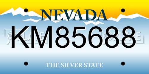 KM85688 Nevada License Plate
