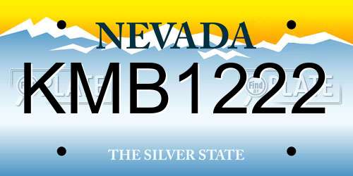 KMB1222 Nevada License Plate