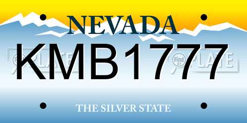 KMB1777 Nevada License Plate