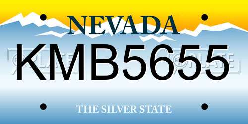 KMB5655 Nevada License Plate
