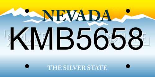 KMB5658 Nevada License Plate