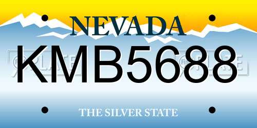 KMB5688 Nevada License Plate