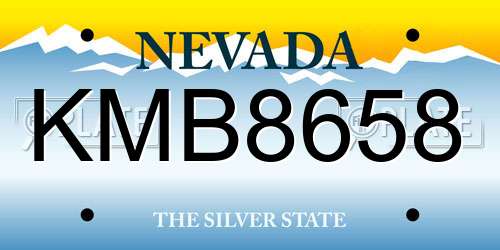 KMB8658 Nevada License Plate