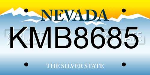 KMB8685 Nevada License Plate