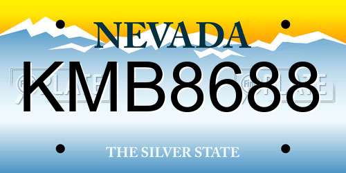 KMB8688 Nevada License Plate