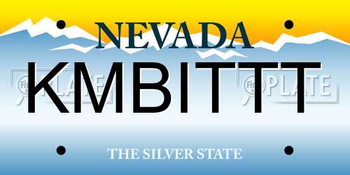 KMBITTT Nevada License Plate