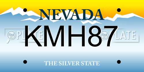 KMH87 Nevada License Plate
