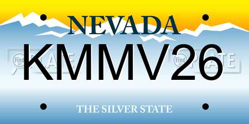 KMMV26 Nevada License Plate