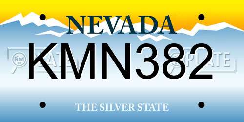 KMN382 Nevada License Plate