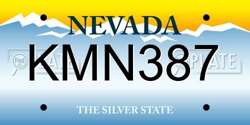 KMN387 Nevada License Plate