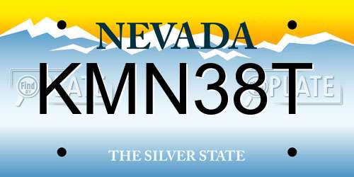KMN38T Nevada License Plate