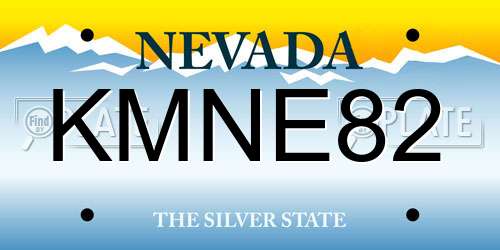 KMNE82 Nevada License Plate