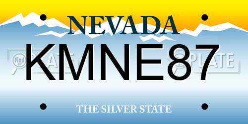 KMNE87 Nevada License Plate