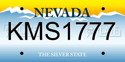KMS1777 Nevada License Plate