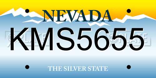 KMS5655 Nevada License Plate