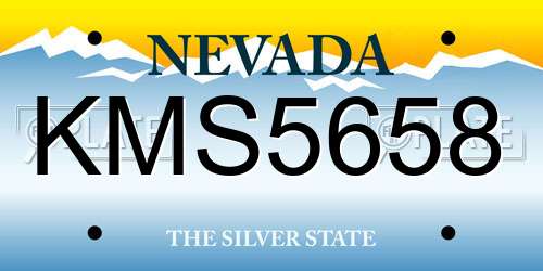 KMS5658 Nevada License Plate