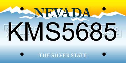 KMS5685 Nevada License Plate