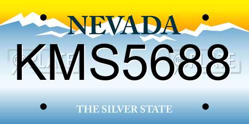 KMS5688 Nevada License Plate