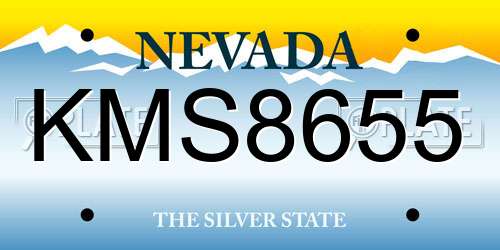 KMS8655 Nevada License Plate