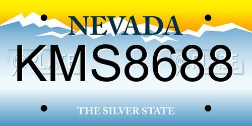 KMS8688 Nevada License Plate