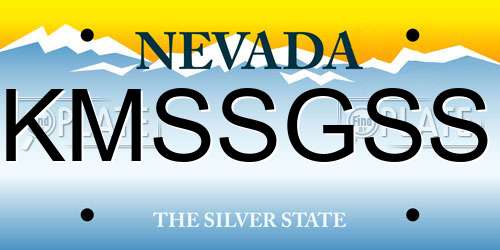 KMSSGSS Nevada License Plate