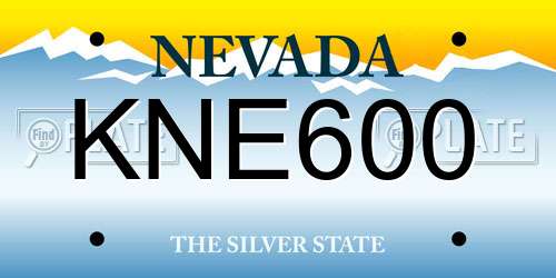 KNE600 Nevada License Plate