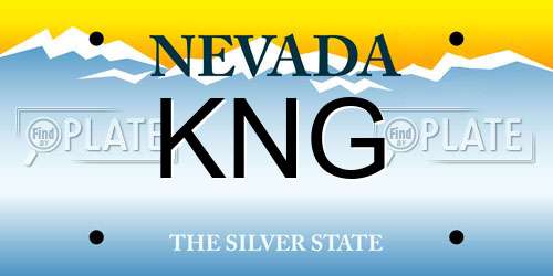 KNG Nevada License Plate