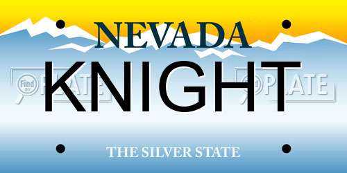 KNIGHT Nevada License Plate