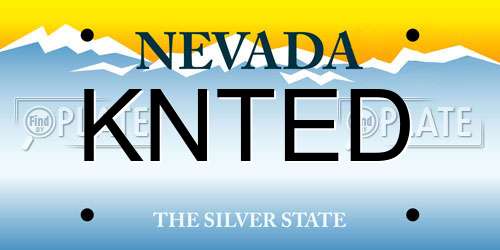 KNTED Nevada License Plate