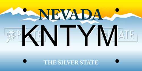 KNTYM Nevada License Plate