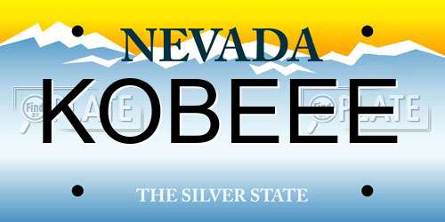 KOBEEE Nevada License Plate
