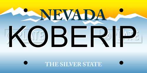 KOBERIP Nevada License Plate