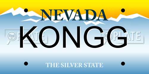KONGG Nevada License Plate