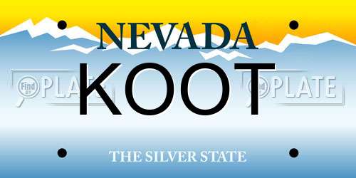 KOOT Nevada License Plate