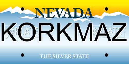 KORKMAZ Nevada License Plate
