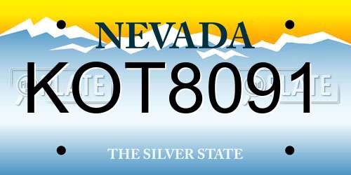 KOT8091 Nevada License Plate
